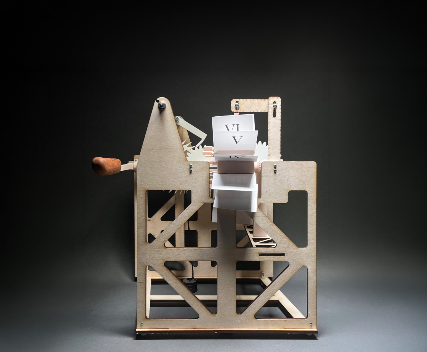 Completed gravity-powered mechanical timepiece