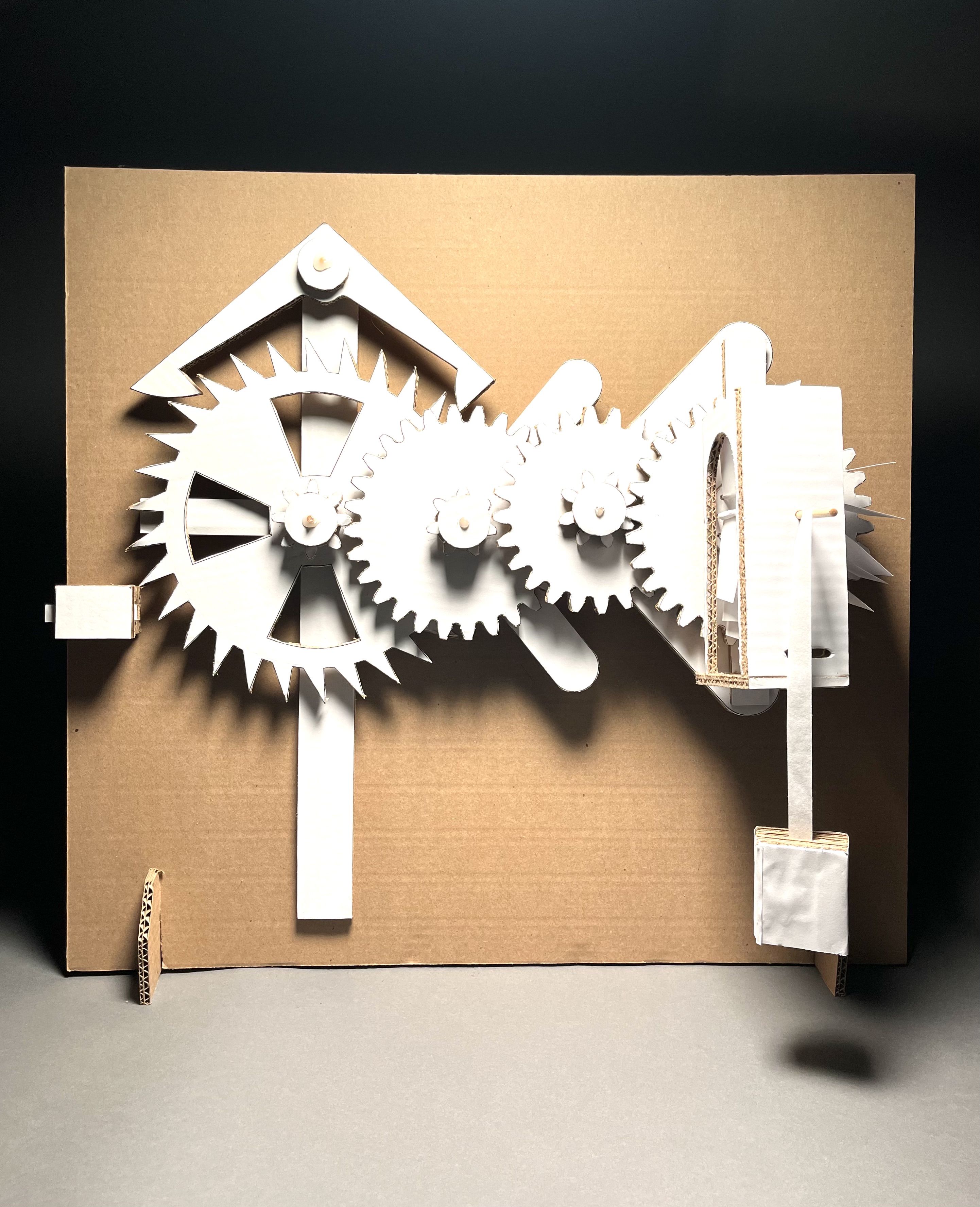 First cardboard prototype of the timepiece